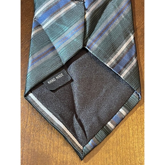 Puccini Green Blue Hand Made 100% Polyester Men’s Neck Tie Made In China - Picture 2 of 9
